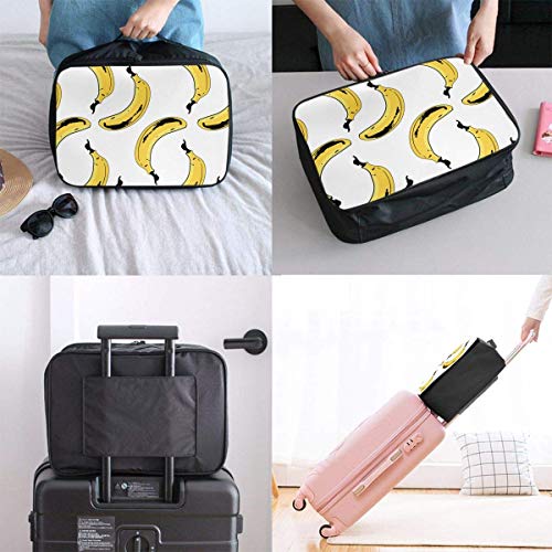 Qurbet Bolsas de Viaje, Pink Flamingos and Green Palm Leaves Pattern Overnight Carry On Luggage Waterproof Fashion Travel Bag Lightweight Suitcases