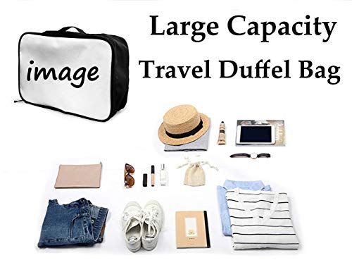 Qurbet Bolsas de Viaje, Pink Flamingos and Green Palm Leaves Pattern Overnight Carry On Luggage Waterproof Fashion Travel Bag Lightweight Suitcases