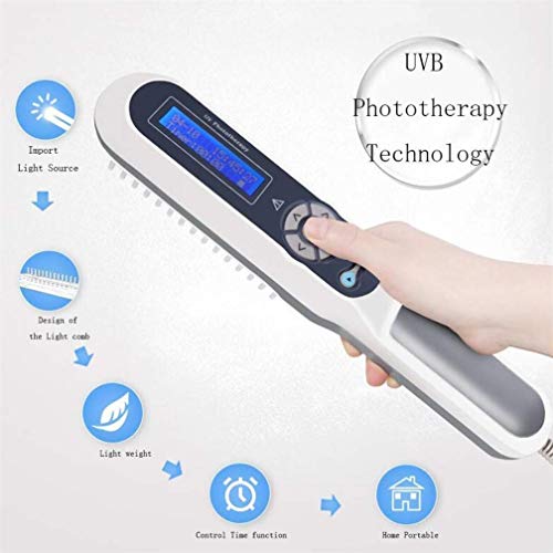 Qwhone De Mano fototerapia UVB Fototerapia en el hogar de la lámpara Fluorescente con Pantalla LCD de Control Temporizador Digital con los anteojos
