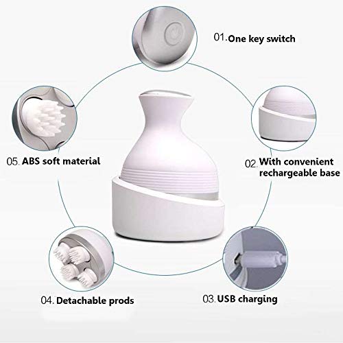 QYCloud Masajeador de Cabeza para el Cuero cabelludo, estrés Relajante, rascador de Cabeza portátil, masajeador de Mano, Cepillo para la caspa para Ducha para Masaje de Cuerpo Completo