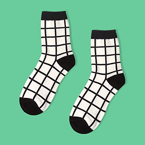 QYGGGsocks Cómodo de Llevar Simple Tubo Medias Harajuku Casual Calcetines de algodón, tamaño: un tamaño (Pata de Gallo) (Color : Vertical Stripes, Size : One Size)