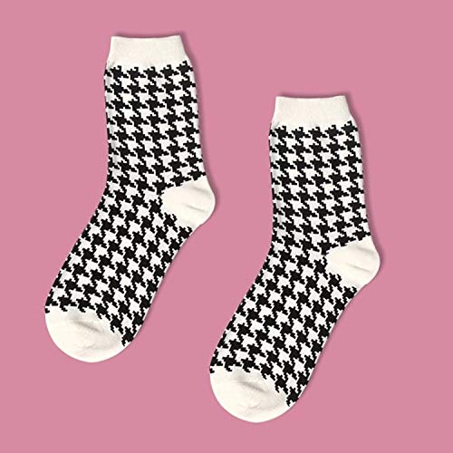 QYGGGsocks Cómodo de Llevar Simple Tubo Medias Harajuku Casual Calcetines de algodón, tamaño: un tamaño (Pata de Gallo) (Color : Vertical Stripes, Size : One Size)