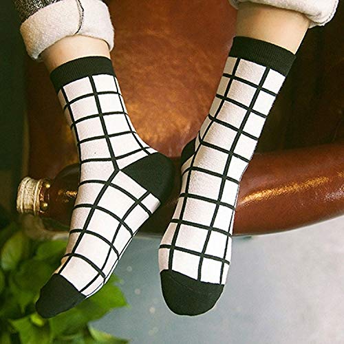 QYGGGsocks Cómodo de Llevar Simple Tubo Medias Harajuku Casual Calcetines de algodón, tamaño: un tamaño (Pata de Gallo) (Color : Vertical Stripes, Size : One Size)