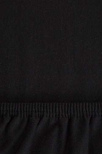 r-up - Sábana bajera ajustable, 90 x 200 – 100 x 220 hasta 35 cm de altura, 95 % algodón/5 % elastano, 230 g/m2, Oeko-Tex, sin estrés, también para colchones altos (negro)