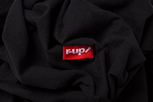r-up - Sábana bajera ajustable, 90 x 200 – 100 x 220 hasta 35 cm de altura, 95 % algodón/5 % elastano, 230 g/m2, Oeko-Tex, sin estrés, también para colchones altos (negro)