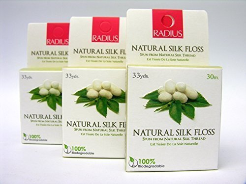 Radio Hilo dental, telar Seda hilo dental encerado con Candelilla Planta Wax x 3