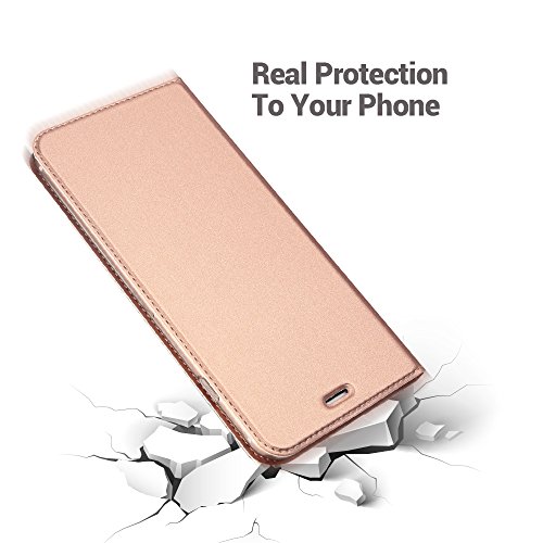 Radoo Funda iPhone 8 Plus,Funda iPhone 7 Plus, Slim Case de Estilo Billetera Carcasa Libro de Cuero,PU Leather con TPU Silicona Interna Suave para iPhone iPhone 7 Plus/iPhone 8 Plus (Oro Rosa)