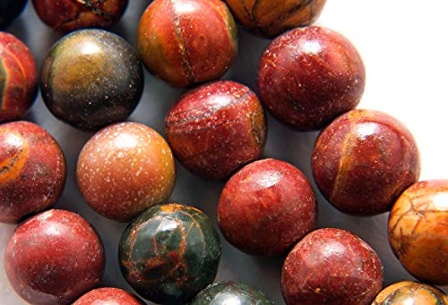 rainbow safety Pulsera 4 Hileras para Mujer Piedra Natural Amatista Ojo de Tigre Ágata Amazonita Jade Lapislázuli Perlas Coral BR (Jaspe Picasso)