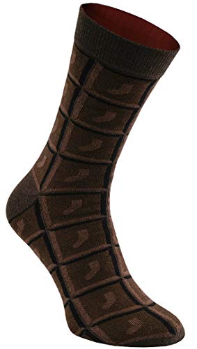 Rainbow Socks - Hombre Mujer Calcetines Barra de Chocolate Graciosos - 1 Par - Chocolate Negro - Talla 41-46
