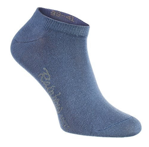 Rainbow Socks - Hombre Mujer Calcetines Cortos Colores de Algodón - 6 Pares - Blanco Púrpura Gris Azul Marino Negro Azul de Vaqueros - Talla 44-46