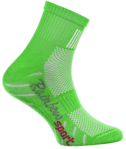 Rainbow Socks - Niño Niña Calcetines Deporte Colores Algodón - 6 Pares - Naranja Rojo Amarillo Azul Verde Rosa - Talla 30-35