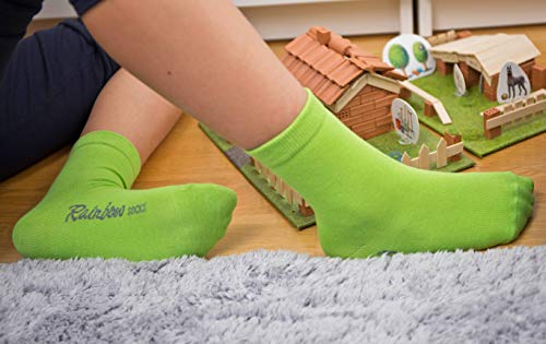 Rainbow Socks - Niños y Niñas - Calcetines de Algodón - 6 Pares - Naranja Rojo Amarillo Azul Verde Rosa - Talla 30-35