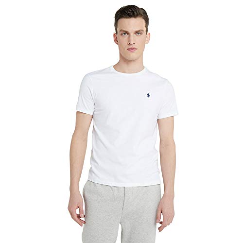 Ralph Lauren Camiseta para Hombre Custom Fit (M, Blanco)