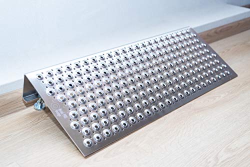 Rampa regulable para scooters, sillas de ruedas y carros, altura de 8 a 14 cm. Aluminio
