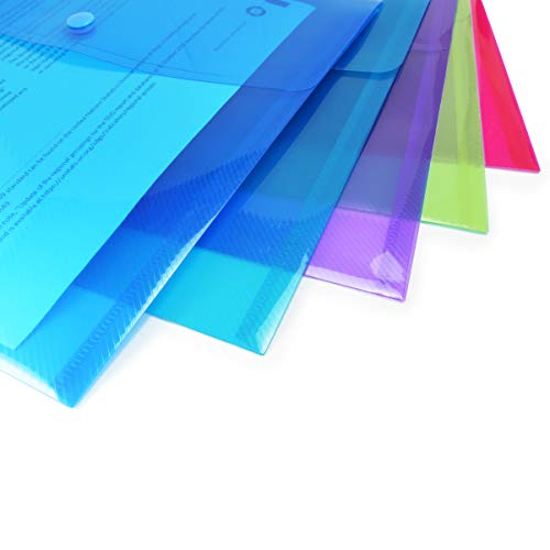 Rapesco Documentos - Carpeta portafolios A4+ horizontal, en varios colores traslúcidos, 5 unidades, polipropileno, foolscap