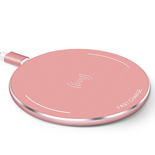 Rápido Cargador Inalámbrico Wireless-Yarrashop Rápido Qi Carga Rápida para iPhone 11/11 Pro/11 Pro MAX,XS MAX,XR,XS,X iPhone 8 Plus Samsung Galaxy S10/S10+ S9/S9 Plus S8 Plus/Nota 8 y más (Oro Rosa)