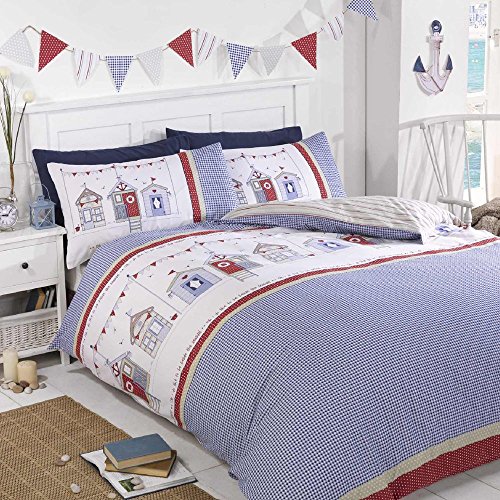 Rapport Doble Funda de edredón de Verano diseño de casetas de Playa