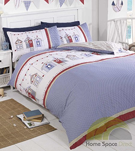 Rapport Doble Funda de edredón de Verano diseño de casetas de Playa