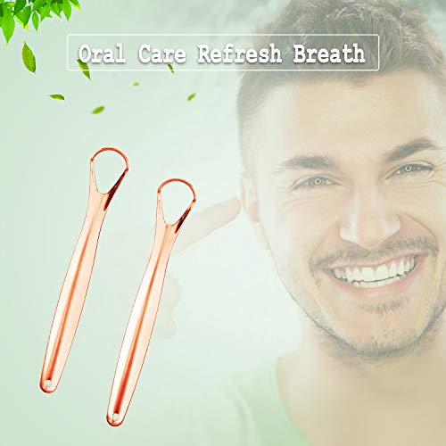 Rascador de lengua de acero inoxidable – Rascador de lengua para adultos, cura el mal aliento. Limpiadores de lengua más fresco en cuestión de segundos (2 unidades)