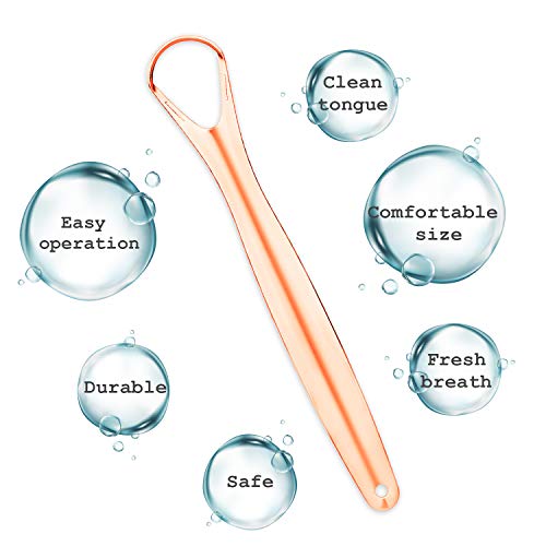 Rascador de lengua de acero inoxidable – Rascador de lengua para adultos, cura el mal aliento. Limpiadores de lengua más fresco en cuestión de segundos (2 unidades)