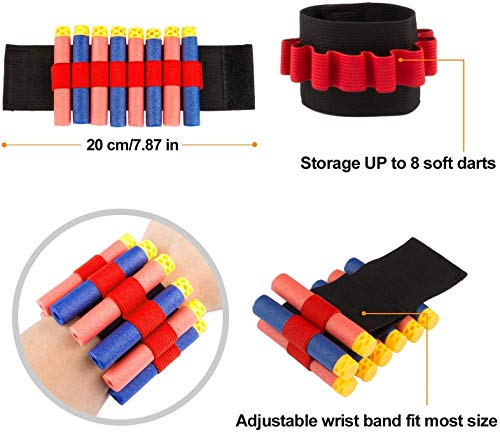 RATEL Kit de Chaleco Táctico para Niños, 37pcs Traje de chaqueta para N-Strike Elite Series con 30 piezas de espuma Dardos + 2 Quick Reload Clips + 1 Gafas protectoras + 1 Máscara + 2 muñequera