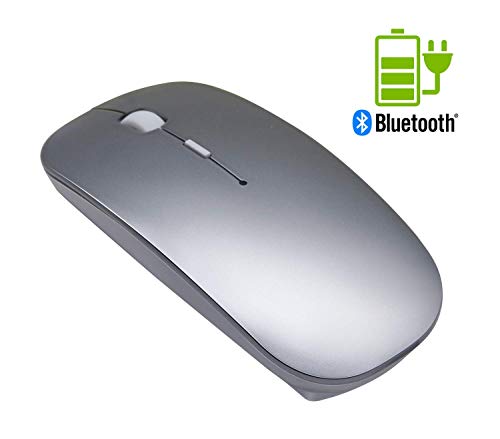 Ratón Bluetooth Recargable - Tsmine Ratón Inalámbrico con 3 Niveles de DPI Ajustable, Bluetooth Wireless Mouse Ratón Silencioso para Macbook pro, Ordenador, Computadora Portátil, Tableta