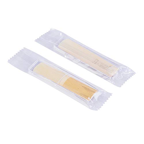 Rayzm Lengüeta para Saxofón Alto Resistencia 2.5, Recambios Tradicionales de Caña Natural para Saxo Alto Eb (Mi Bemol), Gran Consistencia, Caja de 10pcs en cajas de plástico individuales.
