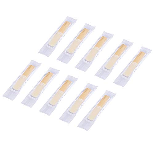 Rayzm Lengüeta para Saxofón Alto Resistencia 2.5, Recambios Tradicionales de Caña Natural para Saxo Alto Eb (Mi Bemol), Gran Consistencia, Caja de 10pcs en cajas de plástico individuales.