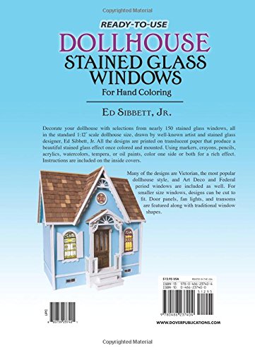Ready-To-Use Dollhouse Stained Glass Windows for Hand Coloring