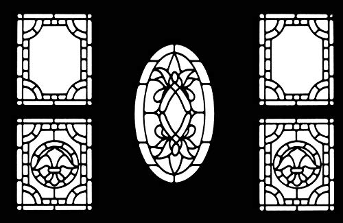 Ready-To-Use Dollhouse Stained Glass Windows for Hand Coloring
