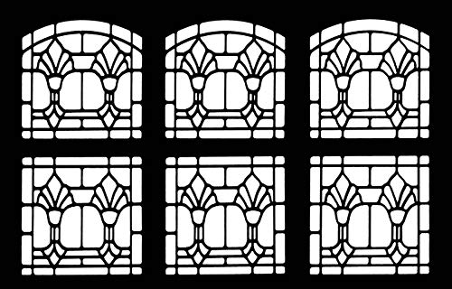 Ready-To-Use Dollhouse Stained Glass Windows for Hand Coloring