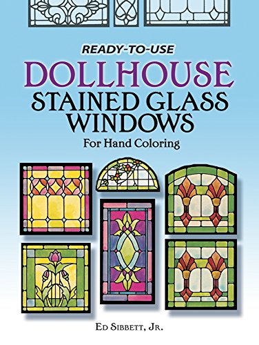 Ready-To-Use Dollhouse Stained Glass Windows for Hand Coloring