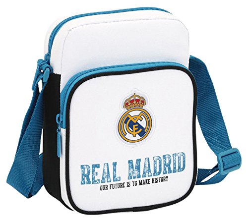 Real Madrid 611754672 - Bandolera 16 x 22 x 6 cm, Blanco