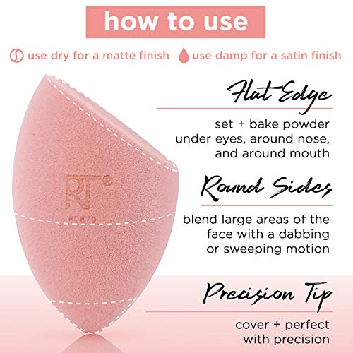 Real Techniques Miracle Powder Sponge - Esponja milagrosa para polvos de espuma, aplicación uniforme