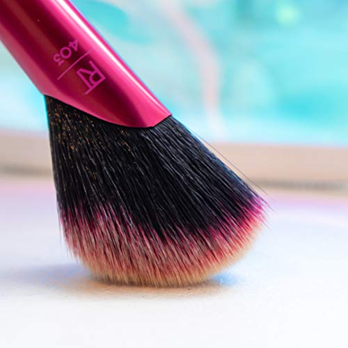 Real Techniques Rebel Edge Trio - Kit Completo de Brochas Angulares 120 g, Rosa
