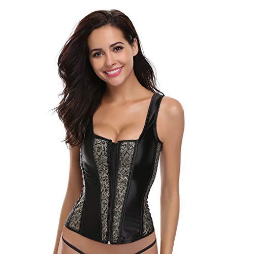 REALDE Mujer Sexy Impreso Fajas Reductoras De Corsé De Entrenamiento Body Reductor Shapewear Adelgazantes Abdomen Cintura Shaper Corsé Cómodo Y Ligero Underbust Bustier