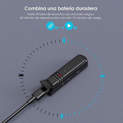 Receptor Bluetooth 5.0 aptX, ieGeek Jack 3,5 mm Adaptador de Audio Inalámbrico Hi-Fi Baja latencia Streaming Soporte Llamada Manos Libres y Altavoz, Conecta 2 Dispositivos Simultáneamente, Negro