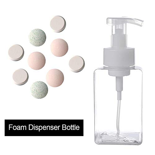 Recipiente de jabón líquido espumante Transparente de 400 ml, dispensador de jabón espumante, Libre de BPA para jabón líquido casero, jabón para Lavar Platos, Espuma de baño, Cocina, baño, Limpiador