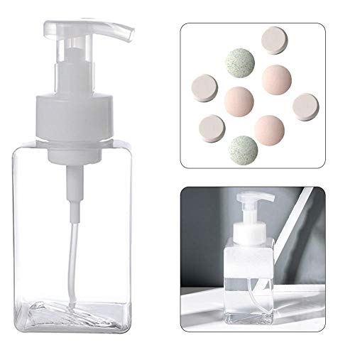 Recipiente de jabón líquido espumante Transparente de 400 ml, dispensador de jabón espumante, Libre de BPA para jabón líquido casero, jabón para Lavar Platos, Espuma de baño, Cocina, baño, Limpiador