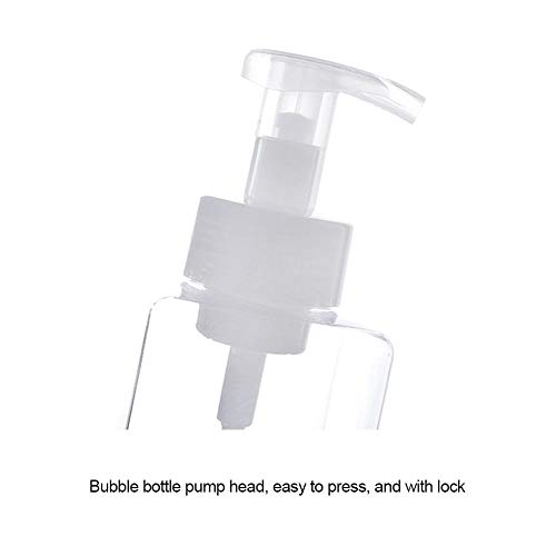 Recipiente de jabón líquido espumante Transparente de 400 ml, dispensador de jabón espumante, Libre de BPA para jabón líquido casero, jabón para Lavar Platos, Espuma de baño, Cocina, baño, Limpiador