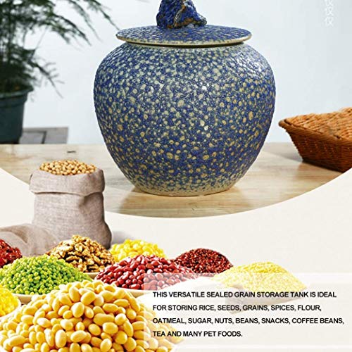 Recipientes de almacenamiento de arroz de cerámica Recipientes de almacenamiento sellados Barriles de harina Latas de grano de soja Latas de té Barriles de kimchi 32x32x32cm, Green, 32x32x32cm