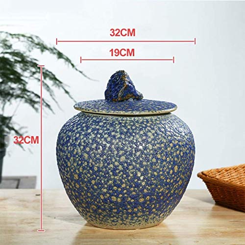 Recipientes de almacenamiento de arroz de cerámica Recipientes de almacenamiento sellados Barriles de harina Latas de grano de soja Latas de té Barriles de kimchi 32x32x32cm, Green, 32x32x32cm