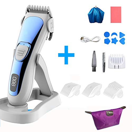 Recortadora de cabello para bebé, recortadora ultra silenciosa, para el corte de cabello, base de lavado plegable con agua, cortadora de cabello para niños, kit de peluquería con 3 peines y tote