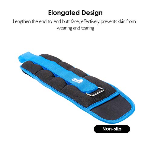 REEHUT Peso para Tobillo, Peso Durable para Muñeca (1 par) con/Correa Ajustable para Ejercicio, Ejercicio, Caminar, Footing, Gimnasia, Aeróbic, Gimnasio - Azul Cielo