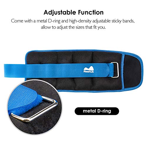 REEHUT Peso para Tobillo, Peso Durable para Muñeca (1 par) con/Correa Ajustable para Ejercicio, Ejercicio, Caminar, Footing, Gimnasia, Aeróbic, Gimnasio - Azul Cielo