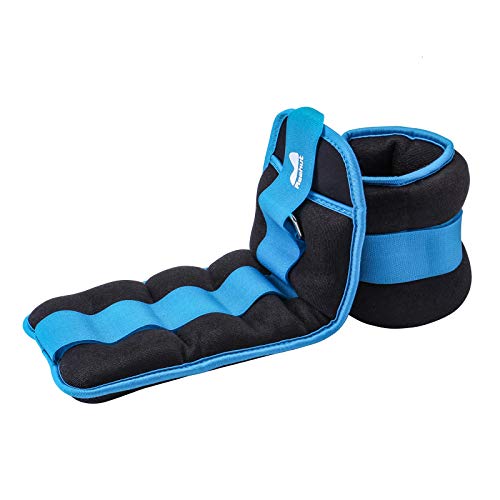 REEHUT Peso para Tobillo, Peso Durable para Muñeca (1 par) con/Correa Ajustable para Ejercicio, Ejercicio, Caminar, Footing, Gimnasia, Aeróbic, Gimnasio - Azul Cielo