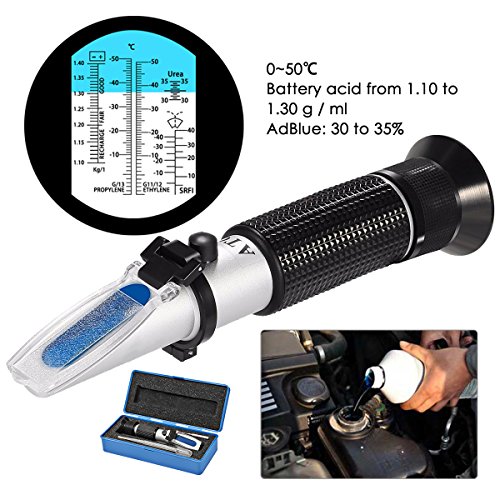 Refractómetro Anticongelante,GOCHANGE Profesional Automático de Compensación de la Temperatura Anticongelante Refractómetro Para la Protección Contra el Hielo, Ruedas de Agua, Limpiar el Agua y el Pro