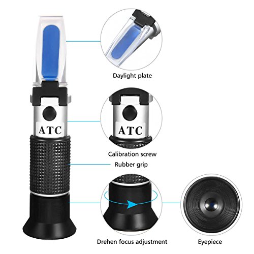 Refractómetro Anticongelante,GOCHANGE Profesional Automático de Compensación de la Temperatura Anticongelante Refractómetro Para la Protección Contra el Hielo, Ruedas de Agua, Limpiar el Agua y el Pro
