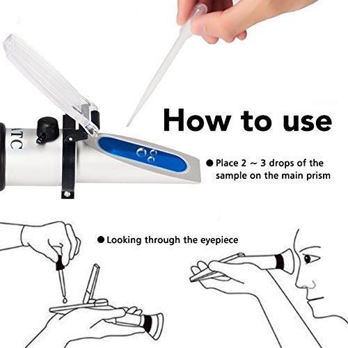 Refractómetro Anticongelante,GOCHANGE Profesional Automático de Compensación de la Temperatura Anticongelante Refractómetro Para la Protección Contra el Hielo, Ruedas de Agua, Limpiar el Agua y el Pro