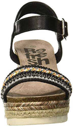 Refresh 69826, Sandalias con Plataforma para Mujer, Negro, 40 EU